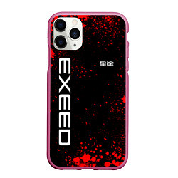 Чехол iPhone 11 Pro матовый Exeed - красные брызги краски, цвет: 3D-малиновый