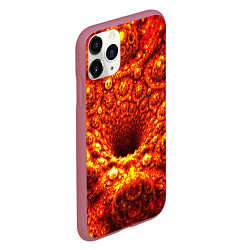 Чехол iPhone 11 Pro матовый Фрактал абстракция, цвет: 3D-малиновый — фото 2