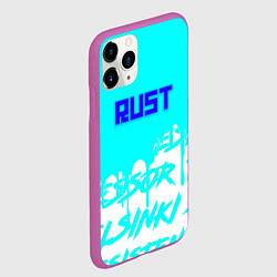 Чехол iPhone 11 Pro матовый Rust надписи краски, цвет: 3D-фиолетовый — фото 2