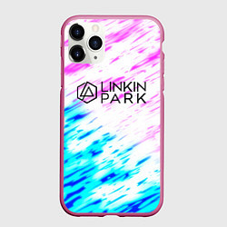 Чехол iPhone 11 Pro матовый Linkin park rock краски, цвет: 3D-малиновый