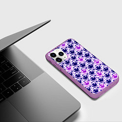 Чехол iPhone 11 Pro матовый Nirvana neon smile, цвет: 3D-фиолетовый — фото 2