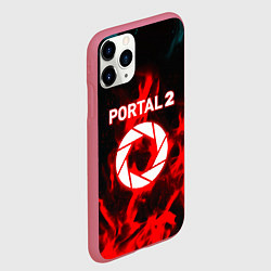 Чехол iPhone 11 Pro матовый Portal flame steel game, цвет: 3D-малиновый — фото 2