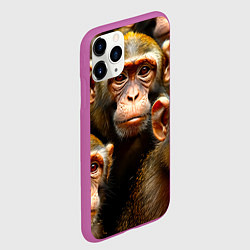Чехол iPhone 11 Pro матовый Макаки, цвет: 3D-фиолетовый — фото 2