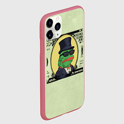 Чехол iPhone 11 Pro матовый Pepe is the main cryptocurrency, цвет: 3D-малиновый — фото 2