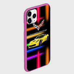 Чехол iPhone 11 Pro матовый Chevrolet Corvette - racing team, цвет: 3D-фиолетовый — фото 2