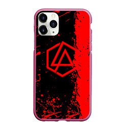 Чехол iPhone 11 Pro матовый Linkin park краски всплеск текстура, цвет: 3D-малиновый