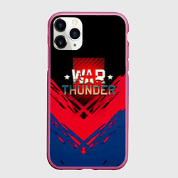 Чехол iPhone 11 Pro матовый Warthunder sport geometry, цвет: 3D-малиновый