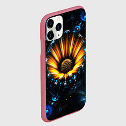 Чехол iPhone 11 Pro матовый Фрактальный цветок, цвет: 3D-малиновый — фото 2