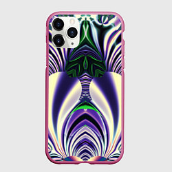 Чехол iPhone 11 Pro матовый Неоновая фольга полосы, цвет: 3D-малиновый