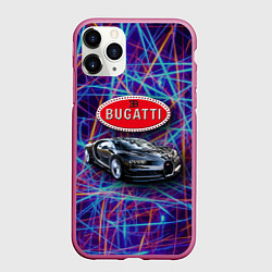 Чехол iPhone 11 Pro матовый Bugatti Italy - мечта автомобилиста, цвет: 3D-малиновый