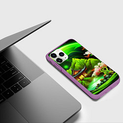 Чехол iPhone 11 Pro матовый Природа Японии в зеленых цветах, цвет: 3D-фиолетовый — фото 2