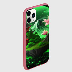 Чехол iPhone 11 Pro матовый Green nature Japan, цвет: 3D-малиновый — фото 2