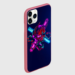 Чехол iPhone 11 Pro матовый Демон они неоновый, цвет: 3D-малиновый — фото 2