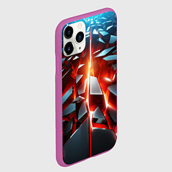 Чехол iPhone 11 Pro матовый Черные слитки над лавой, цвет: 3D-фиолетовый — фото 2