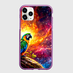 Чехол iPhone 11 Pro матовый Ара в космосе, цвет: 3D-фиолетовый