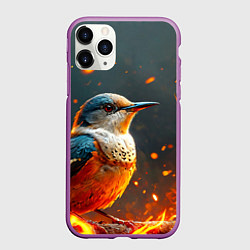 Чехол iPhone 11 Pro матовый Кукушка в огне, цвет: 3D-фиолетовый