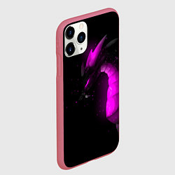 Чехол iPhone 11 Pro матовый Дракон неоновый, цвет: 3D-малиновый — фото 2