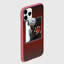 Чехол iPhone 11 Pro матовый Аниме Токийский Гуль, цвет: 3D-малиновый — фото 2