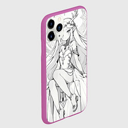 Чехол iPhone 11 Pro матовый Эльфийка рисунок карандашом, цвет: 3D-фиолетовый — фото 2