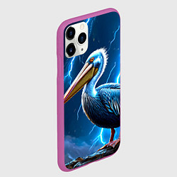 Чехол iPhone 11 Pro матовый Пеликан и молния, цвет: 3D-фиолетовый — фото 2