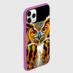 Чехол iPhone 11 Pro матовый Совиная голова, цвет: 3D-фиолетовый — фото 2