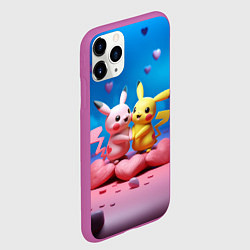 Чехол iPhone 11 Pro матовый Влюбленные Пикачу, цвет: 3D-фиолетовый — фото 2