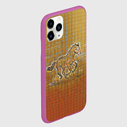 Чехол iPhone 11 Pro матовый Конь на тетрадном листе, цвет: 3D-фиолетовый — фото 2