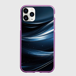 Чехол iPhone 11 Pro матовый Геометрическая синяя текстура, цвет: 3D-фиолетовый