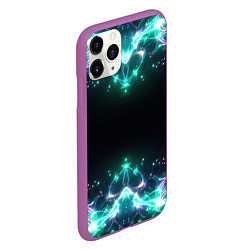 Чехол iPhone 11 Pro матовый Блестки света - текстура, цвет: 3D-фиолетовый — фото 2