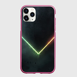 Чехол iPhone 11 Pro матовый Треугольник градиентом, цвет: 3D-малиновый