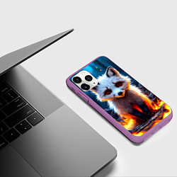 Чехол iPhone 11 Pro матовый Песец в огне, цвет: 3D-фиолетовый — фото 2