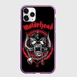 Чехол iPhone 11 Pro матовый Motorhead skull, цвет: 3D-фиолетовый