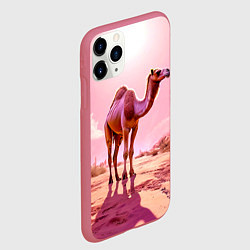 Чехол iPhone 11 Pro матовый Верблюд в розовой пустыне, цвет: 3D-малиновый — фото 2