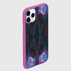 Чехол iPhone 11 Pro матовый Тай-дай космос, цвет: 3D-фиолетовый — фото 2