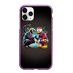 Чехол iPhone 11 Pro матовый Venom-Trump and Spider-Duck meme, цвет: 3D-фиолетовый