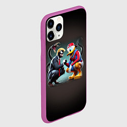 Чехол iPhone 11 Pro матовый Venom-Trump and Spider-Duck meme, цвет: 3D-фиолетовый — фото 2