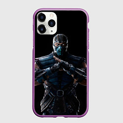 Чехол iPhone 11 Pro матовый Mortal kombat - Sub Zero, цвет: 3D-фиолетовый