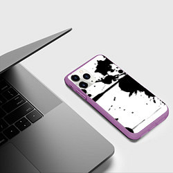Чехол iPhone 11 Pro матовый Art blots - vanguard, цвет: 3D-фиолетовый — фото 2