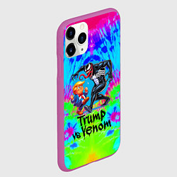 Чехол iPhone 11 Pro матовый Дональд Трамп против Венома, цвет: 3D-фиолетовый — фото 2