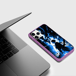 Чехол iPhone 11 Pro матовый Поднятие уровня в одиночку - восстань, цвет: 3D-фиолетовый — фото 2