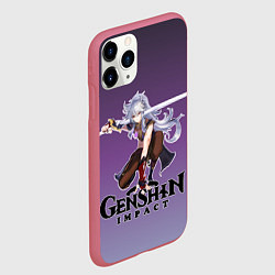 Чехол iPhone 11 Pro матовый Разор из Геншин, цвет: 3D-малиновый — фото 2