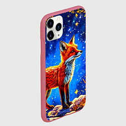 Чехол iPhone 11 Pro матовый Лиса и звездное небо, цвет: 3D-малиновый — фото 2