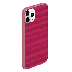 Чехол iPhone 11 Pro матовый Малиновый розовый полосатый, цвет: 3D-малиновый — фото 2