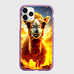 Чехол iPhone 11 Pro матовый Верблюд в огне, цвет: 3D-фиолетовый