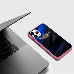 Чехол iPhone 11 Pro матовый Kingdom Come Deliverance 2 black blue, цвет: 3D-малиновый — фото 2