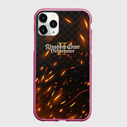 Чехол iPhone 11 Pro матовый Kingdom Come Deliverance 2 искры огня, цвет: 3D-малиновый