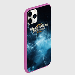 Чехол iPhone 11 Pro матовый Kingdom Come Deliverance 2 синие молнии, цвет: 3D-фиолетовый — фото 2