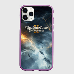 Чехол iPhone 11 Pro матовый Kingdom Come Deliverance 2 молнии, цвет: 3D-фиолетовый