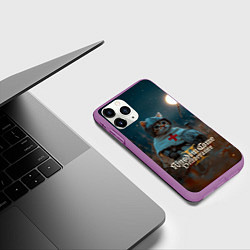 Чехол iPhone 11 Pro матовый Kingdom Come Deliverance 2 рыцарь котенок, цвет: 3D-фиолетовый — фото 2