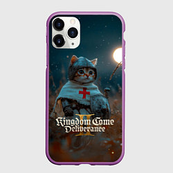 Чехол iPhone 11 Pro матовый Kingdom Come Deliverance 2 рыцарь котенок, цвет: 3D-фиолетовый